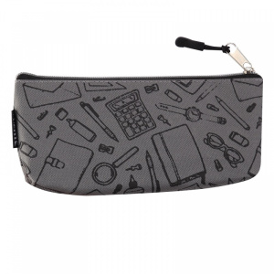 Пенал Devente треугольный School, серый, на молнии 7026064