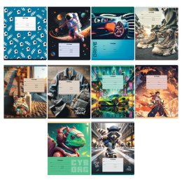 Тетрадь  12 листов линейка BG Mix-10 Мальчики Т5ск12 60270