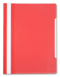 Скоросшиватель пластиковый красный Бюрократ, с карманом -PS-K20RED