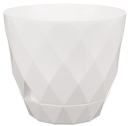 Горшок для цветов пластиковый Laurel с поддоном 4,5л d-22см белый IDIland 221611029/01