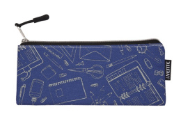 Пенал Devente плоский School, темно-синий, на молнии 7024076