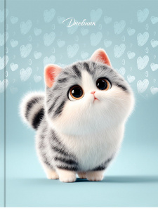 Дневник для младших классов твердая обложка Милый котик Д48-9557