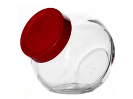 Банка стеклянная с пластиковой крышкой Bella 0,2л красная крышка, без упаковки Pasabahce Бор 80386/К SL