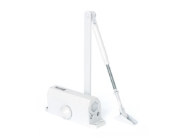 Доводчик дверной ФЗ 40-60 со складным рычагом, от 40 до 60кг, от -35 до +45°С белый Фабрика замков 31905