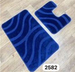 Комплект ковриков напольных для ванной и туалета на латекс. основе Maximus Классик 2пр. 60х100см/60х50см, D.Blue/т.синий Confetti  582