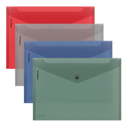 Папка с кнопкой А4 ErichKrause Glossy Classic, полупрозрачная ассорти 50289
