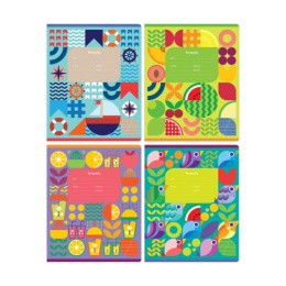 Тетрадь  12 листов косая линейка частая наклонная BG Веселая графика Т5СК12_ВЛ 11694