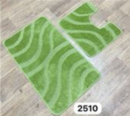 Комплект ковриков напольных для ванной и туалета на латекс. основе Maximus Классик 2пр. 60х100см/60х50см, Green/зеленый Confetti  510