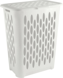 Корзина для белья пластиковая прямоугольная 37л 42,2х29х51,5см Light, белое облако Keeplex KL180111048