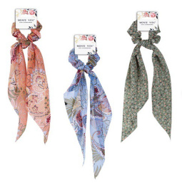 Резинка для волос Monte Vita скранч с хвостиками, 30см, ассорти 457076