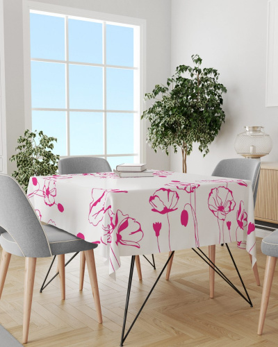 Скатерть полиэтиленовая прямоугольная 110х220см Маки Avikomp 2339