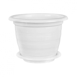 Горшок для цветов пластиковый Виола с поддоном  3,5л белый Альтернатива М1339