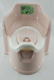 Горшок детский пластиковый с высокой спинкой, с крышкой Protect Me, розовый зефир Plast Team LA104211032