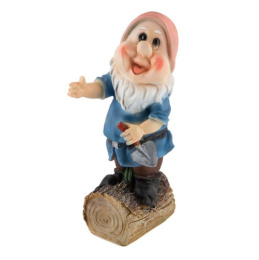 Фигурка садовая из полистоуна Гномик малый с лопатой 13х12х32см Park 169338