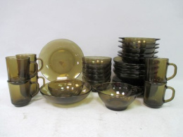 Набор столовый стеклянный Basilico 30 предметов дымка Ca del Vetro 62076