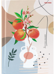 Книжка записная А6  64 листа Персики в вазе, книжный переплет 64-6843