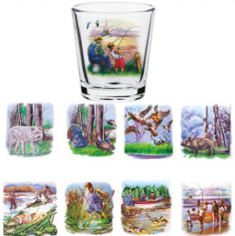 Набор стопок стеклянных Ода 6шт. 50мл Охота-рыбалка, в ассортименте, в п/у Gid Glass D1250/06