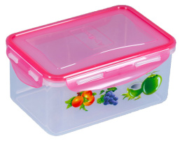 Контейнер для СВЧ пластиковый 1,6л прямоугольный с зажимами Fresh Food, прозрачный Ар-Пласт 05032