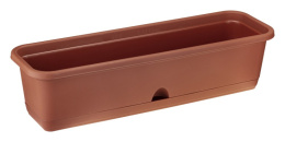 Ящик для цветов балконный пластиковый  60х18,5х15см с поддоном, терракотовый Idea М3221