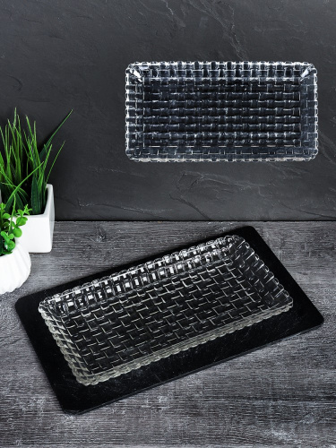 Блюдо стеклянное прямоугольное 250х130мм, в п/у TB023P-A/748725