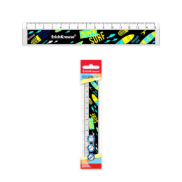 Линейка пластиковая 15см ErichKrause Surf Team, с выемкой 55430