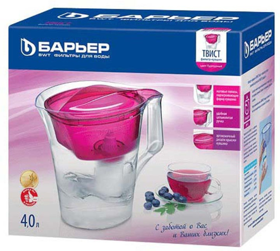 Фильтр-кувшин для очистки воды Твист 4л зеленый Барьер В172Р00