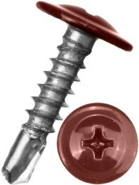 Саморез с п/ш со сверлом 4,2/13 RAL 3009  (оксид красный) 283-42133009
