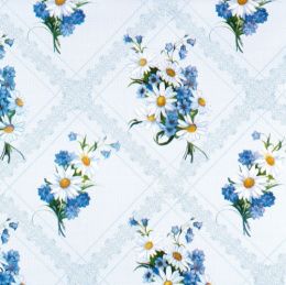 Клеенка столовая на тканевой основе ТВ 1,30х25м голубой Колорит 444/1