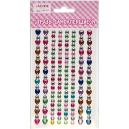 Наклейки Стразы акриловые Devente Heart and Diamonds, 9,5х15мм, ассорти 8004118