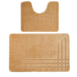 Комплект ковриков напольных для ванной и туалета на латекс. основе Comfort Linea 2пр. 60х100см/50х60см, 10мм, бежевый DKTX DTX.CML.4501-2.60/100-BG