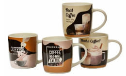 Кружка фарфоровая 340мл Кофейные традиции, в ассортименте КерамСтрой BR06/4134