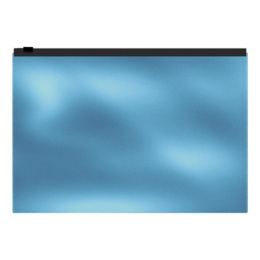 Папка-карман на молнии А4 ErichKrause Glossy Ice Metallic, голубой 54977