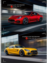 Альбом для рисования 40 листов Шикарные автомобили-5, гребень 40-7881