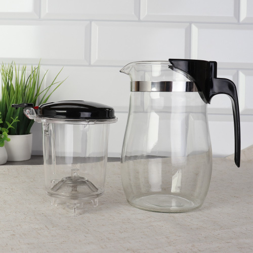 Чайник заварочный стекло+пластик 0,75л с рычагом A8725/667430