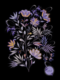 Книжка записная А6  80 листов Сиреневый букет, книжный переплет С4579-19