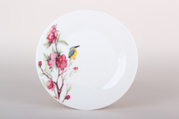 Тарелка фарфоровая мелкая 180мм Магнолия Коралл ZX2311-7FP