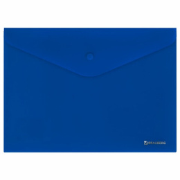 Папка с кнопкой А4 0.20 Brauberg Super, непрозрачная синяя 272875