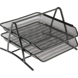 Накопитель 2 секции Devente, сетчатый металлический, черный 3101702