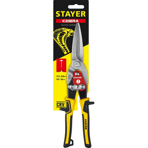 Ножницы по металлу прямые 290мм удлиненные, Cobra Stayer 23055-29