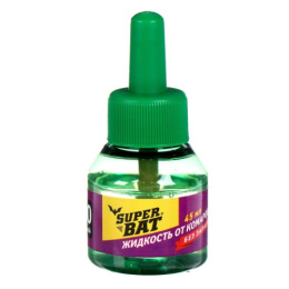 Жидкость от комаров к фумигатору 60 ночей 45мл без запаха SuperBAT 01-013