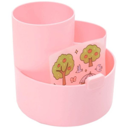 Подставка для пишущих принадлежностей Devente Orbit, подставка под телефон, розовая со стикерами 4102201