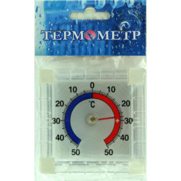 Термометр наружный пластиковый Биметаллический квадратный в пакете Первый термометровый завод ТББ