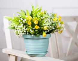 Горшок для цветов пластиковый Толедо с поддоном 17,4л d-36см h-27см мята 5plast 5PL0740