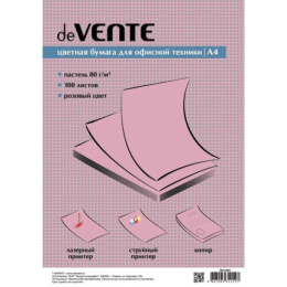 Бумага А4 Devente пастель розовый 80г 100 листов 2072403
