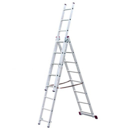Лестница алюминиевая универсальная трехсекционная  8 ступеней (4,93м) Ufuk
