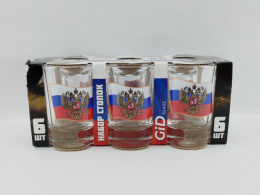 Набор стопок стеклянных Гладкий 6шт. 50мл Флаг России, в п/у Gid Glass D1022/06