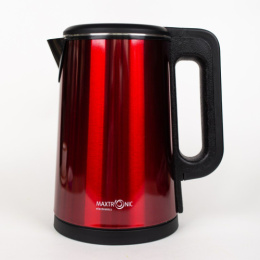 Чайник электрический 2,2л 1800Вт, нержавеющая сталь, диск, красный Maxtronic MAX-611