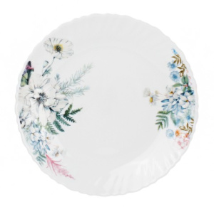 Тарелка стеклокерамическая мелкая 190мм Цветы Фокус 7327-твч7,5