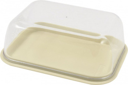 Масленка пластиковая прямоугольная 14,5х11х5,5см двухсторонняя, молочный туман Plast Team PT9096МЛ-12