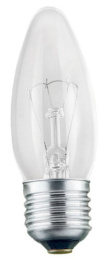 Лампа накаливания ДС 40Вт B36 230В Е27 свеча прозрачная Favor